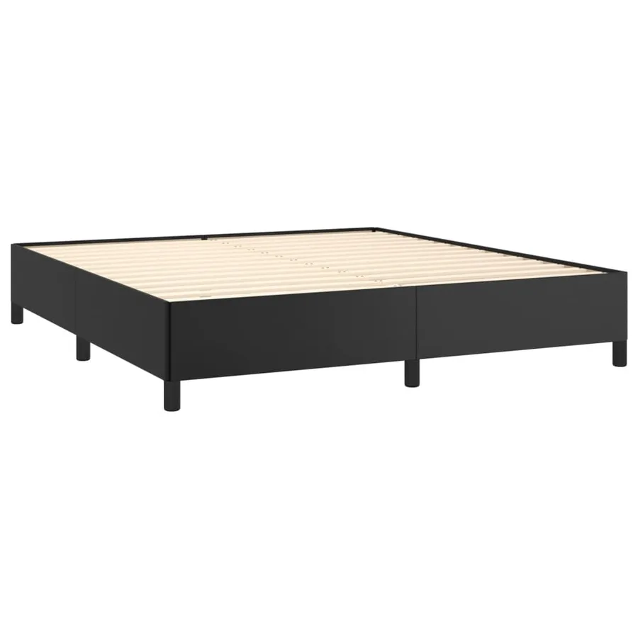 Cadre de lit sans matelas noir 160x200 cm similicuir - 4
