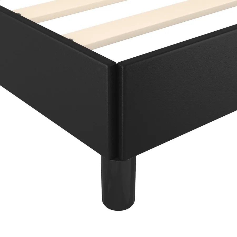 Cadre de lit sans matelas noir 160x200 cm similicuir - 7