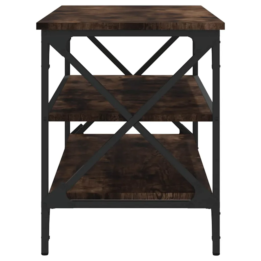 Meuble TV Chêne fumé 100x40x50 cm Bois d'ingénierie - 6