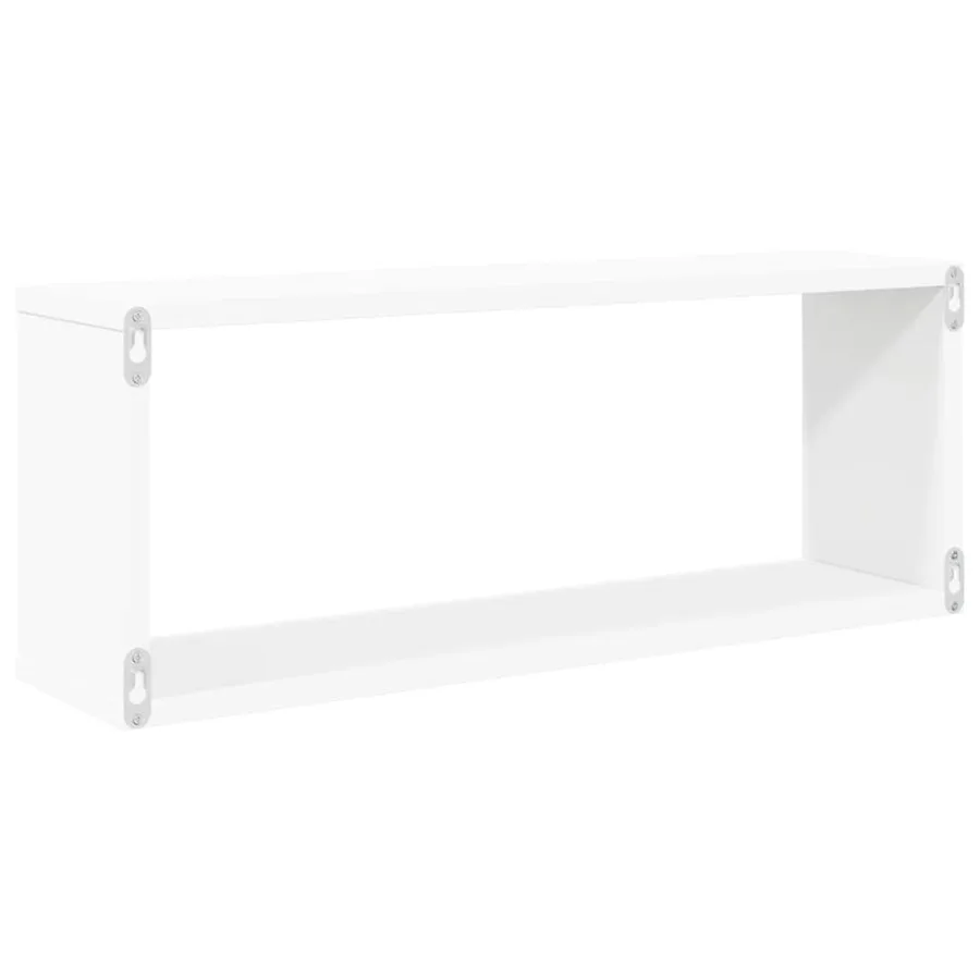 Étagères murales cube 2 pcs Blanc 60x15x23 cm Bois d’ingénierie - 7
