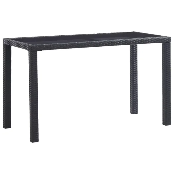 Table de jardin Noir 123x60x74 cm Résine tressée