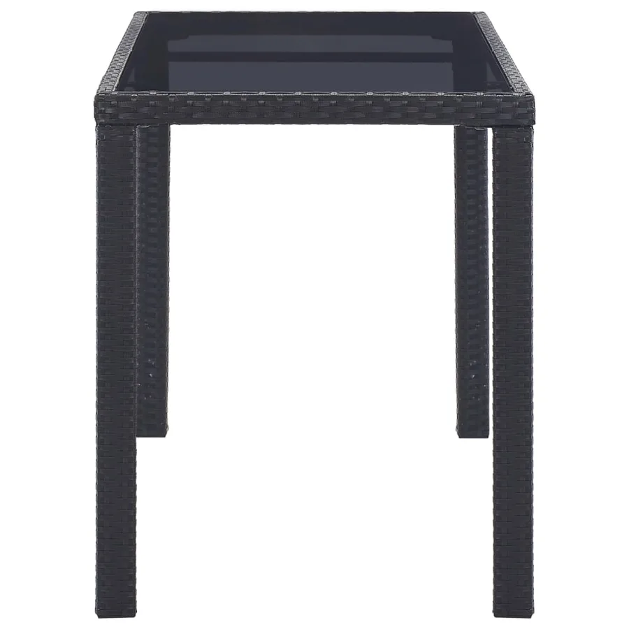 Table de jardin Noir 123x60x74 cm Résine tressée - 3