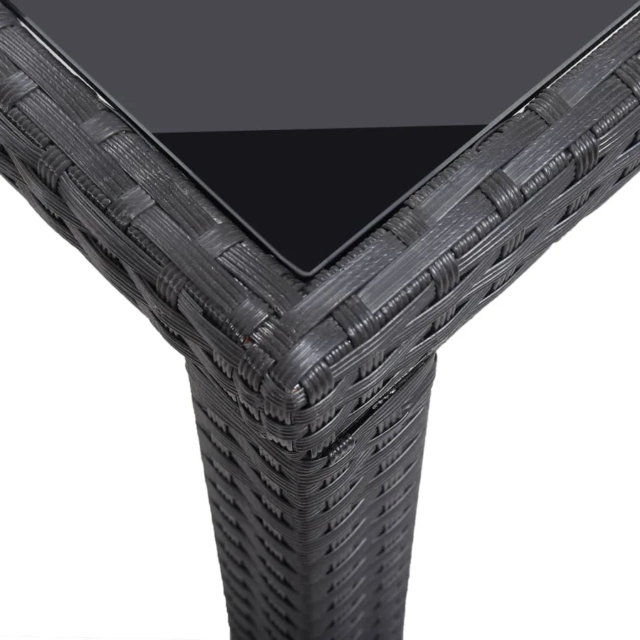 Table de jardin Noir 123x60x74 cm Résine tressée - 4