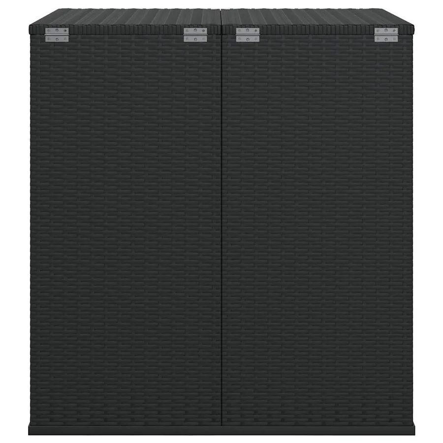 Boîte à coussins de jardin Résine tressée 100x97,5x104 cm Noir - 5