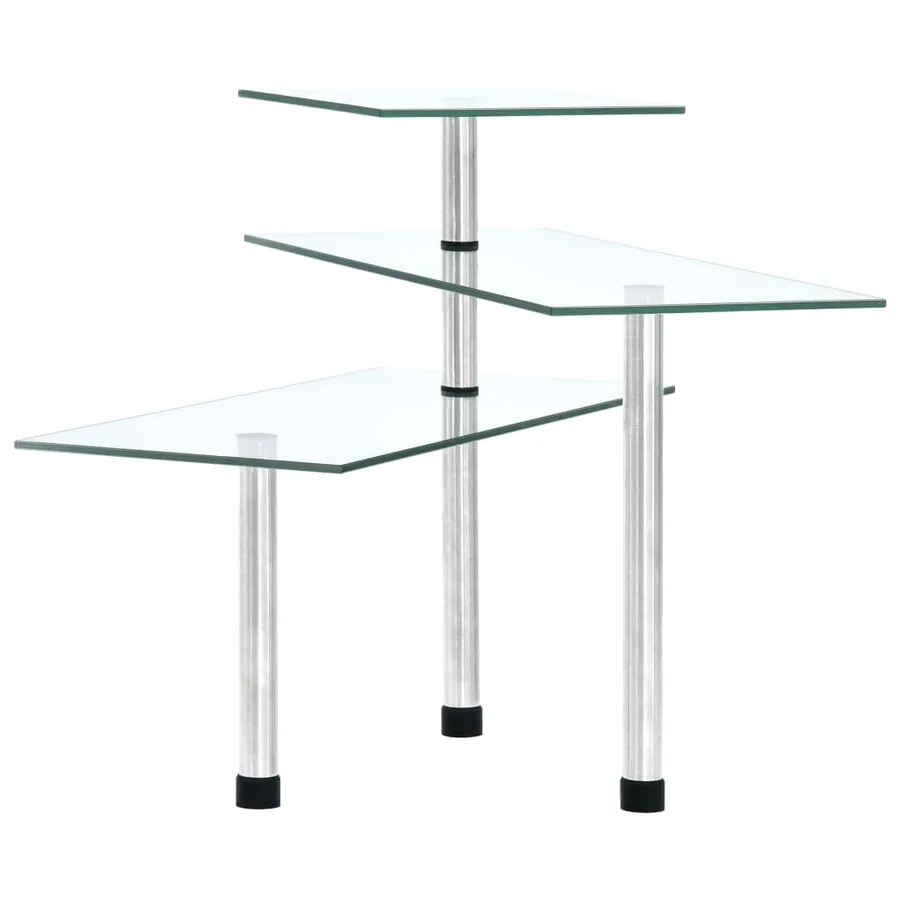Étagère d'angle de cuisine à 3 niveaux Verre trempé - 4
