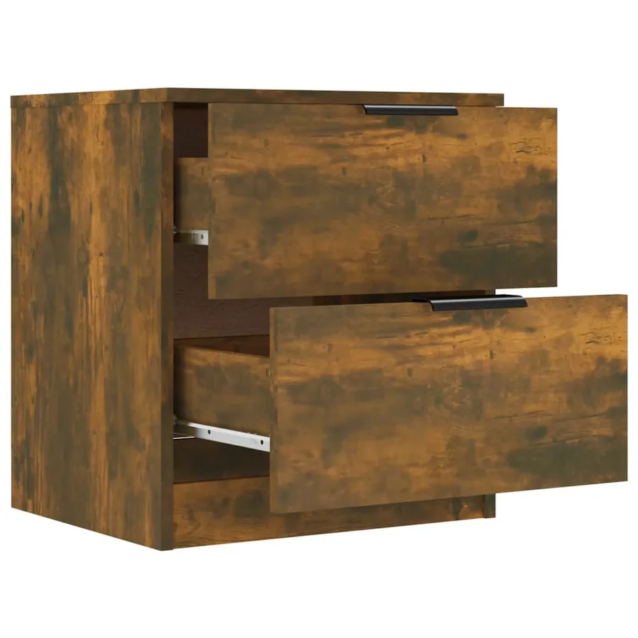 Tables de chevet 2 pcs Chêne fumé Bois d'ingénierie - 7