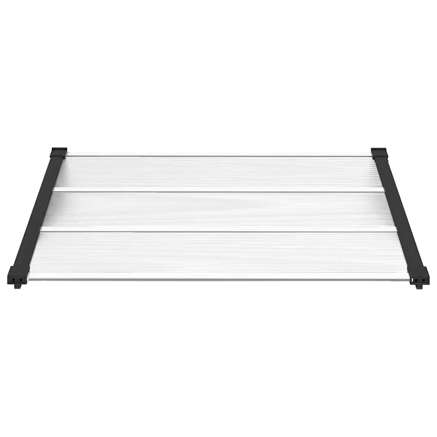 Auvent de porte Noir et transparent 122x90 cm Polycarbonate - 3