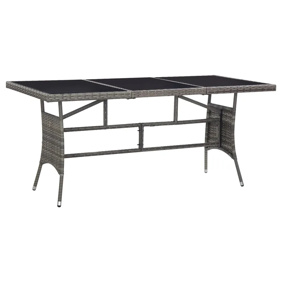 Table de jardin Gris 170x80x74 cm Résine tressée