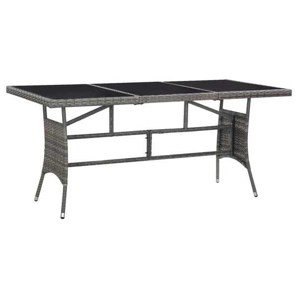 Table de jardin Gris 170x80x74 cm Résine tressée