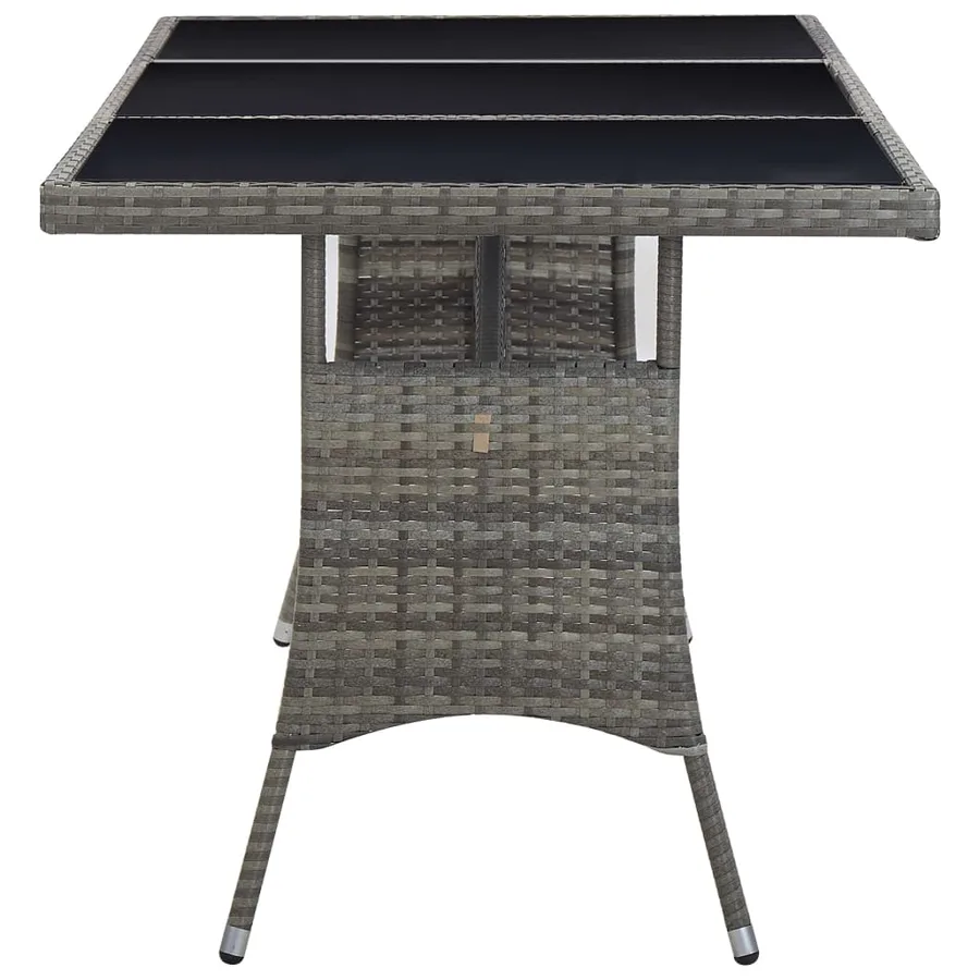 Table de jardin Gris 170x80x74 cm Résine tressée - 3