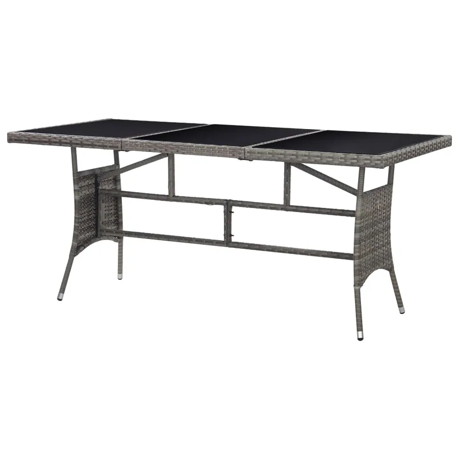 Table de jardin Gris 170x80x74 cm Résine tressée - 4