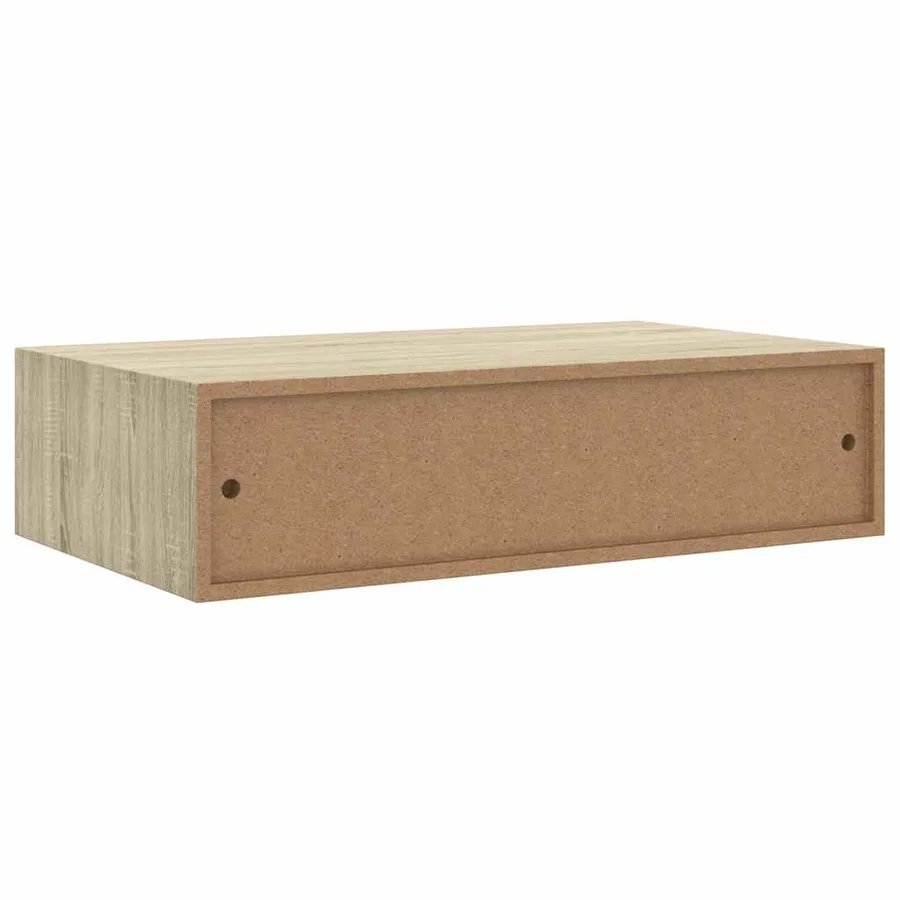 Étagères à tiroirs murales 2 pcs chêne 40x23,5x10 cm MDF - 9