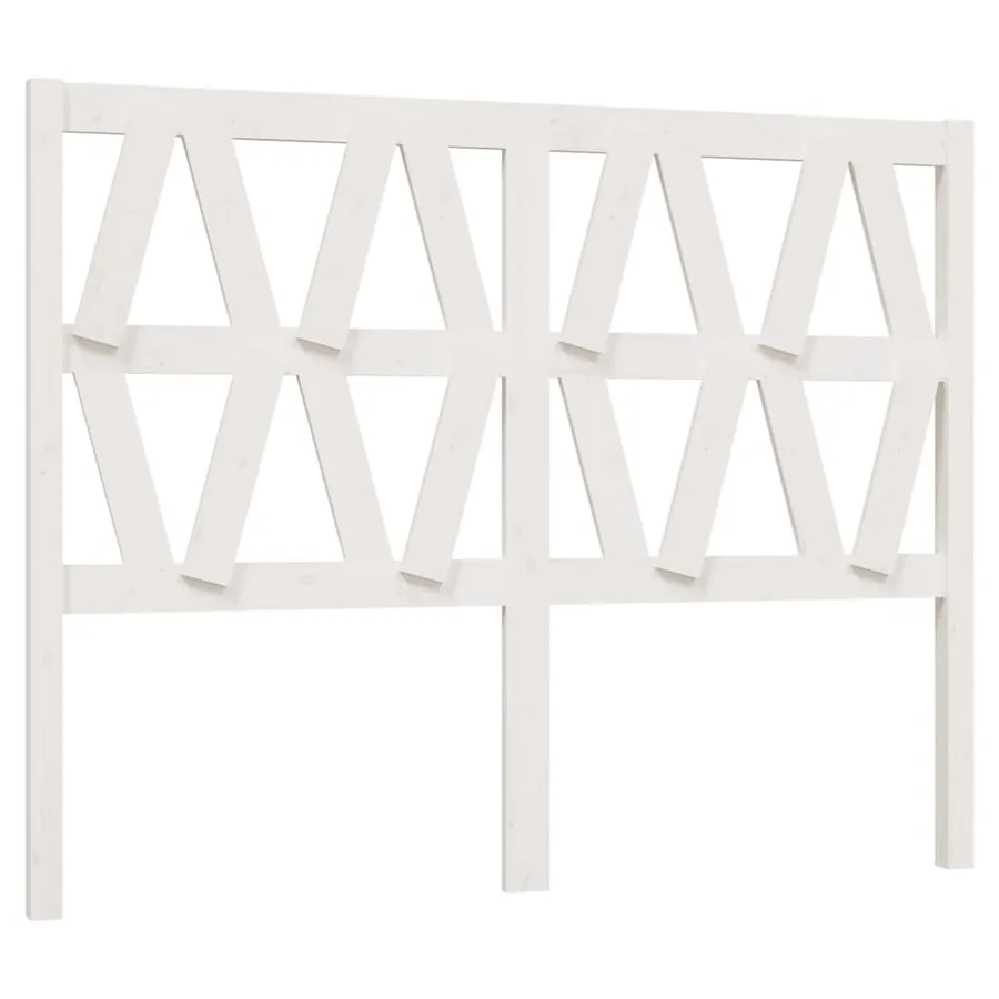 Tête de lit Blanc 126x4x100 cm Bois massif de pin - 2