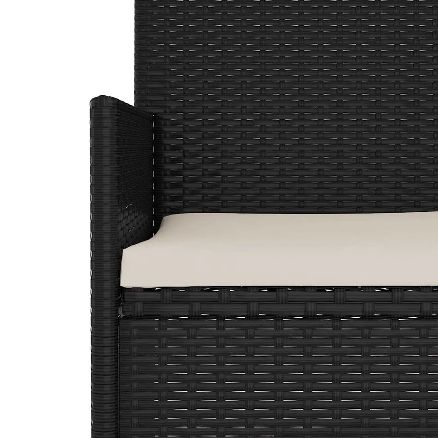 Banc de Jardin à 2 Places avec Coussins Noir Résine Tressée - 7