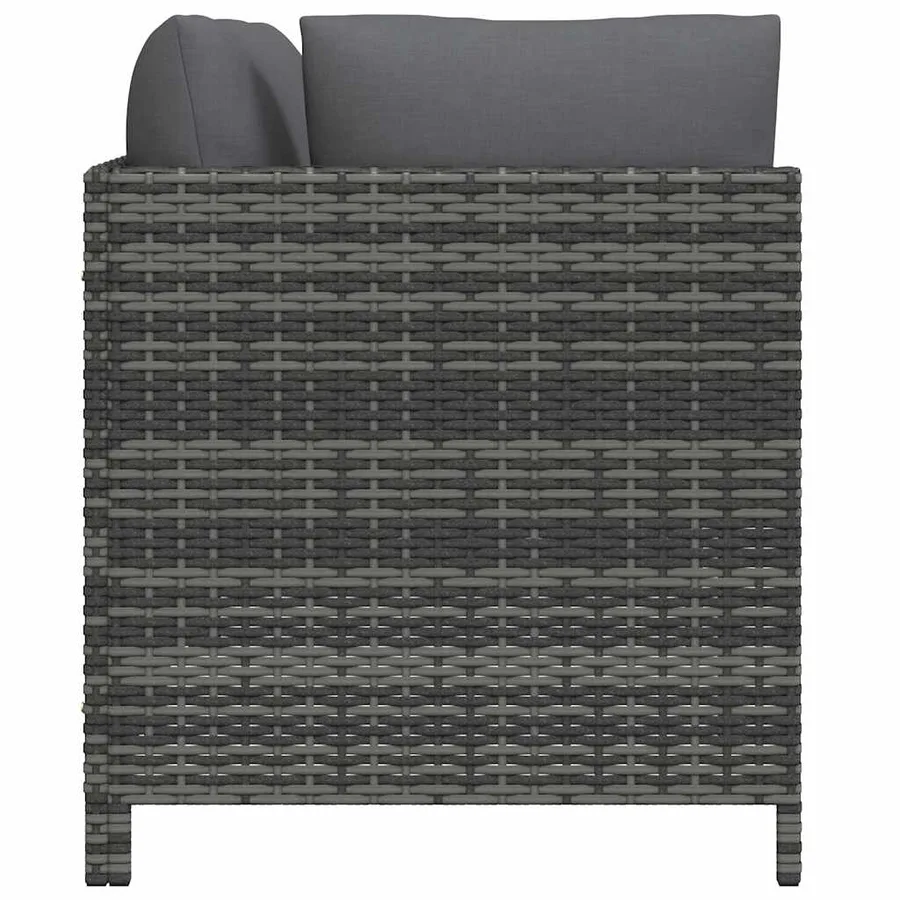 Salon de jardin 2 pcs avec coussins Gris Résine tressée - 5