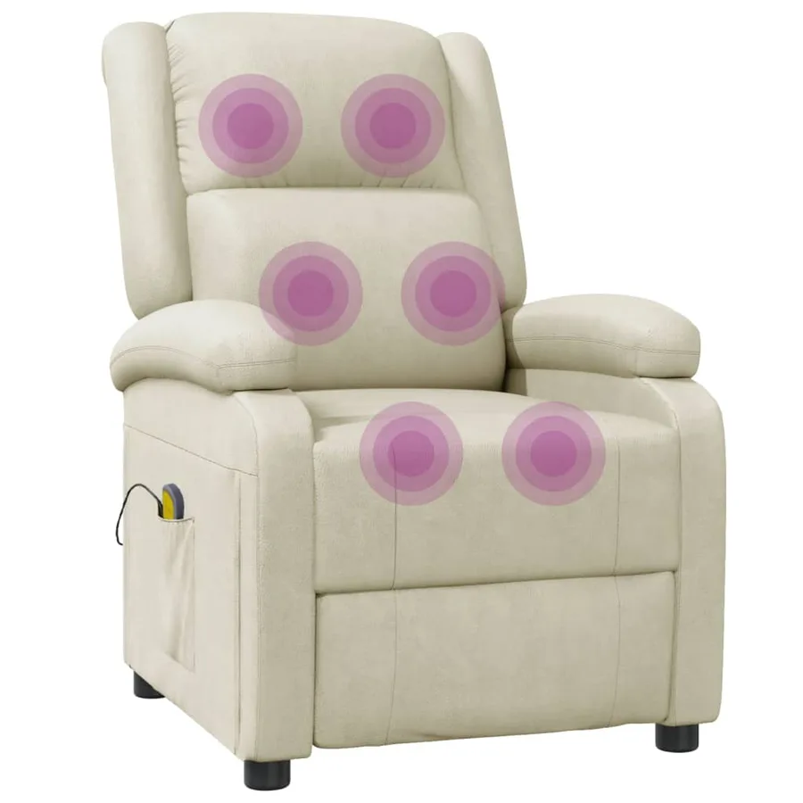 Fauteuil de massage Crème Similicuir - 7