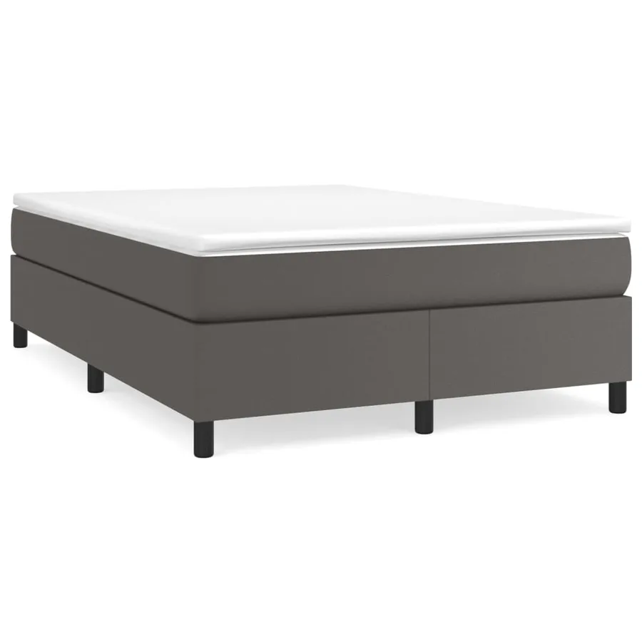 Sommier à lattes de lit avec matelas Gris 140x190 cm Similicuir - 2