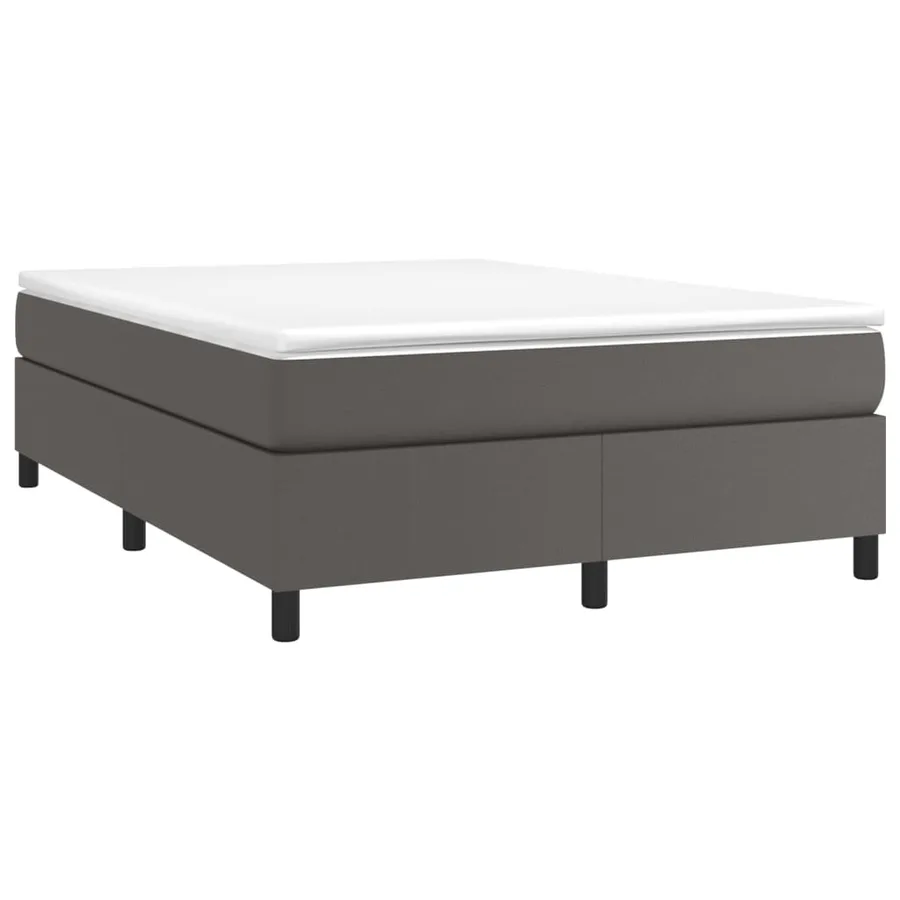 Sommier à lattes de lit avec matelas Gris 140x190 cm Similicuir - 3