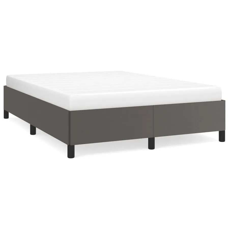 Cadre de lit sans matelas gris 140x200 cm similicuir - 2