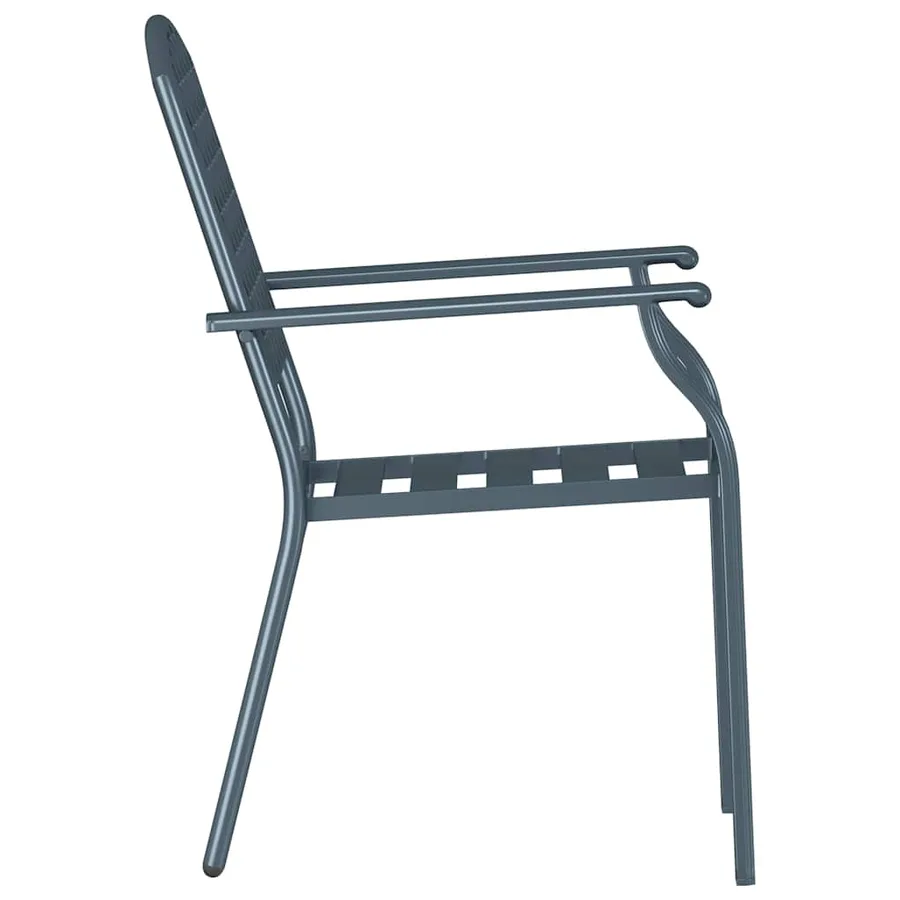 Chaise de jardin 4 pcs Anthracite 56 x 65 x 89 cm Acier - 6