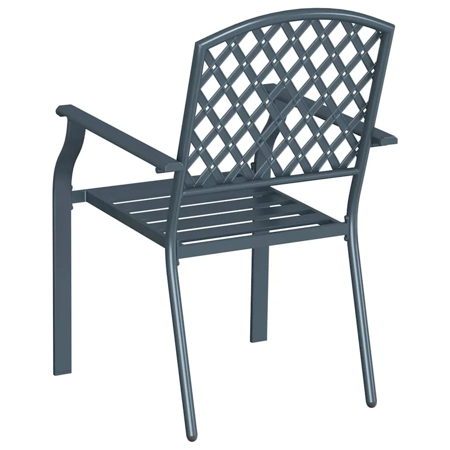 Chaise de jardin 4 pcs Anthracite 56 x 65 x 89 cm Acier - 7