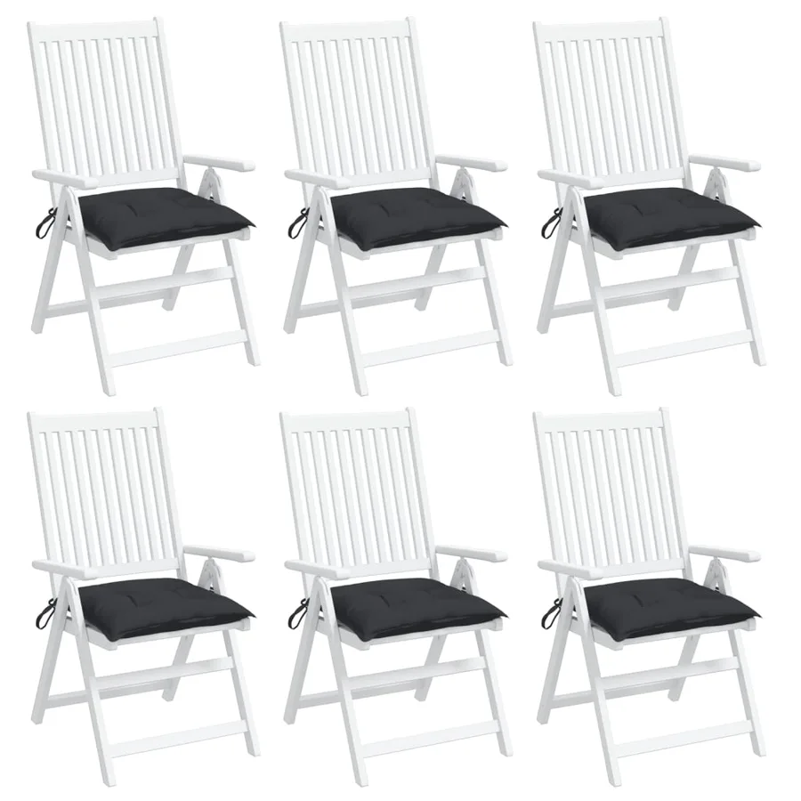 Coussins de chaise lot de 6 noir 40x40x7 cm tissu oxford - 4
