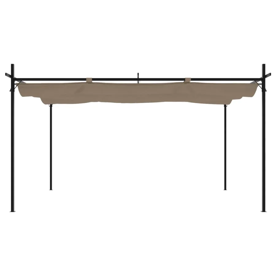 Pergola avec toit rétractable taupe 395x292x230 cm - 3
