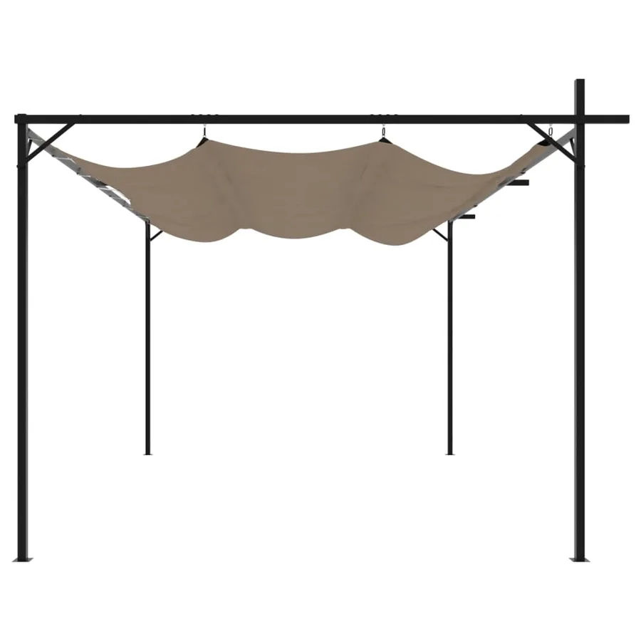 Pergola avec toit rétractable taupe 395x292x230 cm - 4