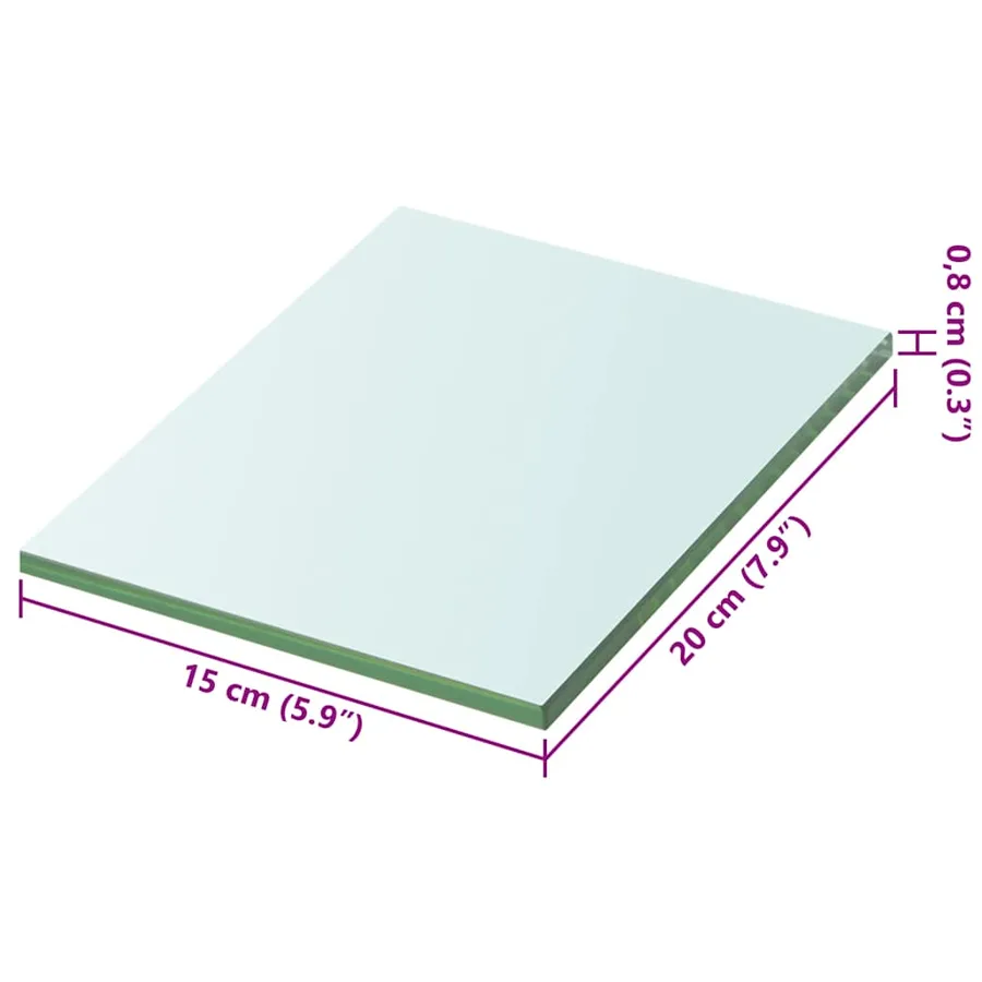 Panneaux d'étagère 2 pcs Verre Transparent 20 x 15 cm - 4