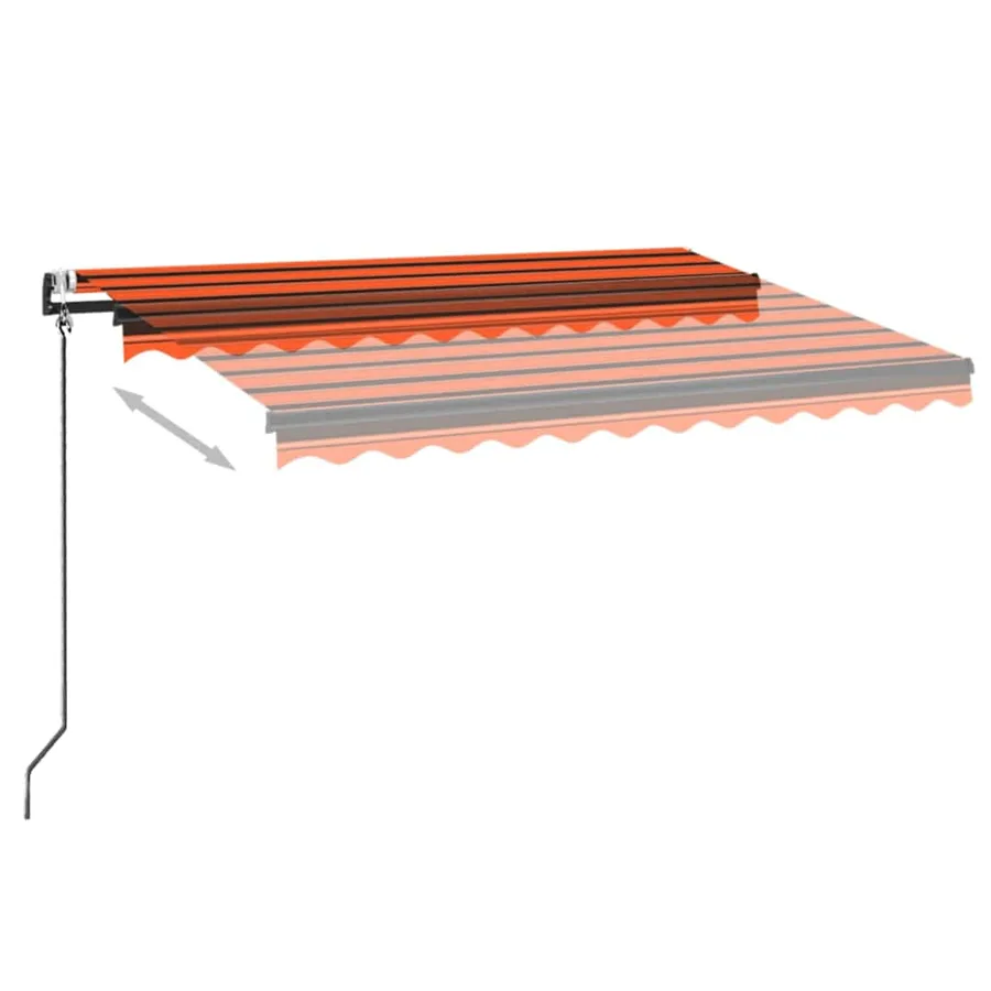 Auvent automatique capteur de vent/LED 350x250 cm Orange/marron - 3