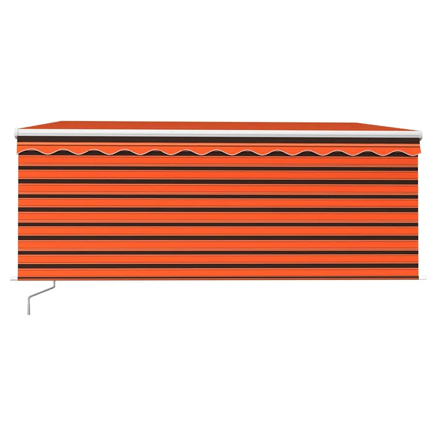 Auvent rétractable manuel avec store 3,5x2,5 m Orange et marron - 3