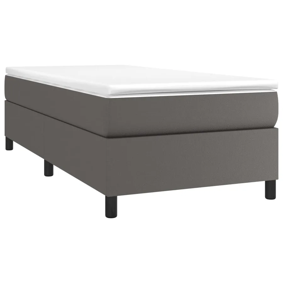 Sommier à lattes de lit avec matelas Gris 90x190 cm Similicuir - 3