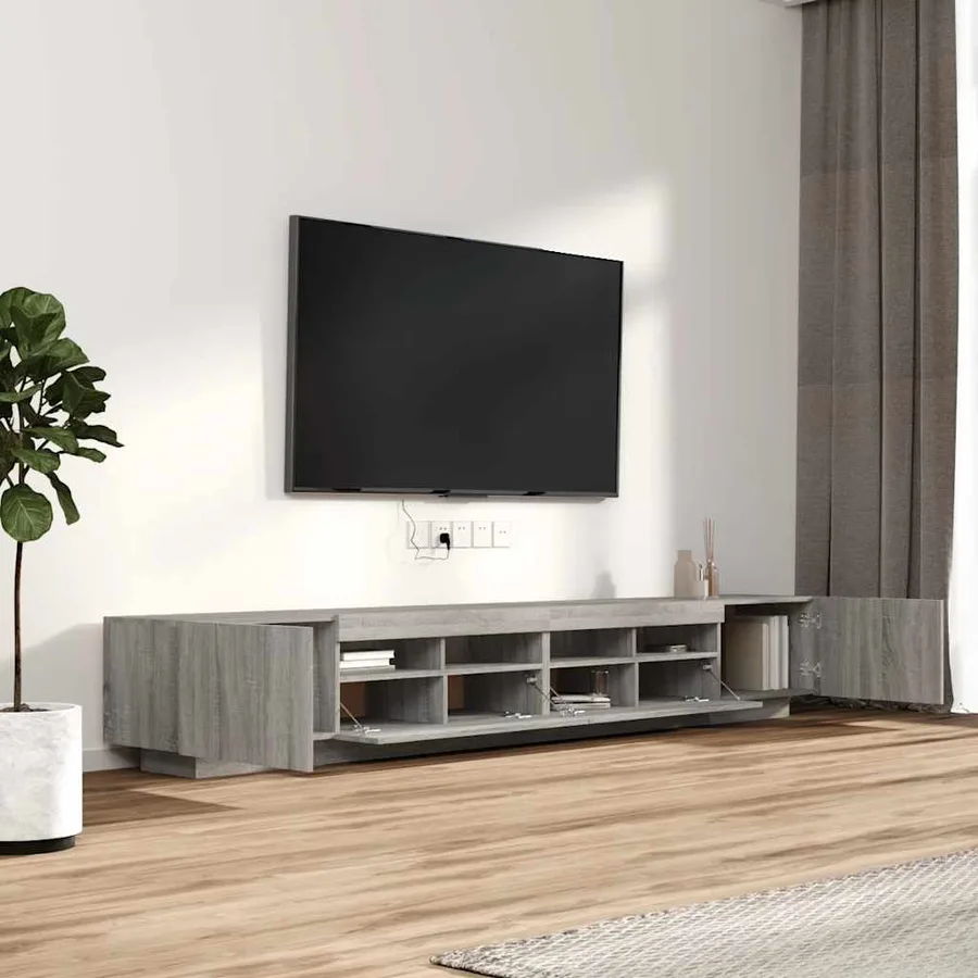 Ensemble de meubles TV avec lumières LED 3 pcs Sonoma gris - 6