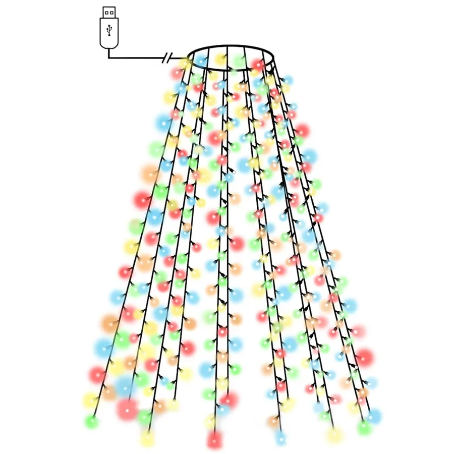 Guirlande lumineuse d'arbre de Noël 210 LED colorées 210 cm - 2