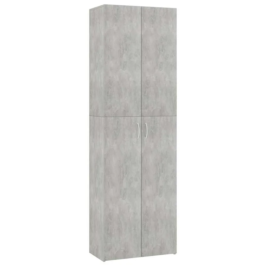 Armoire de bureau Gris béton 60x32x190 cm Bois d'ingénierie - 2