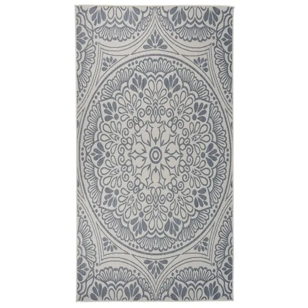 Tapis à tissage plat d'extérieur 80x150 cm Motif bleu