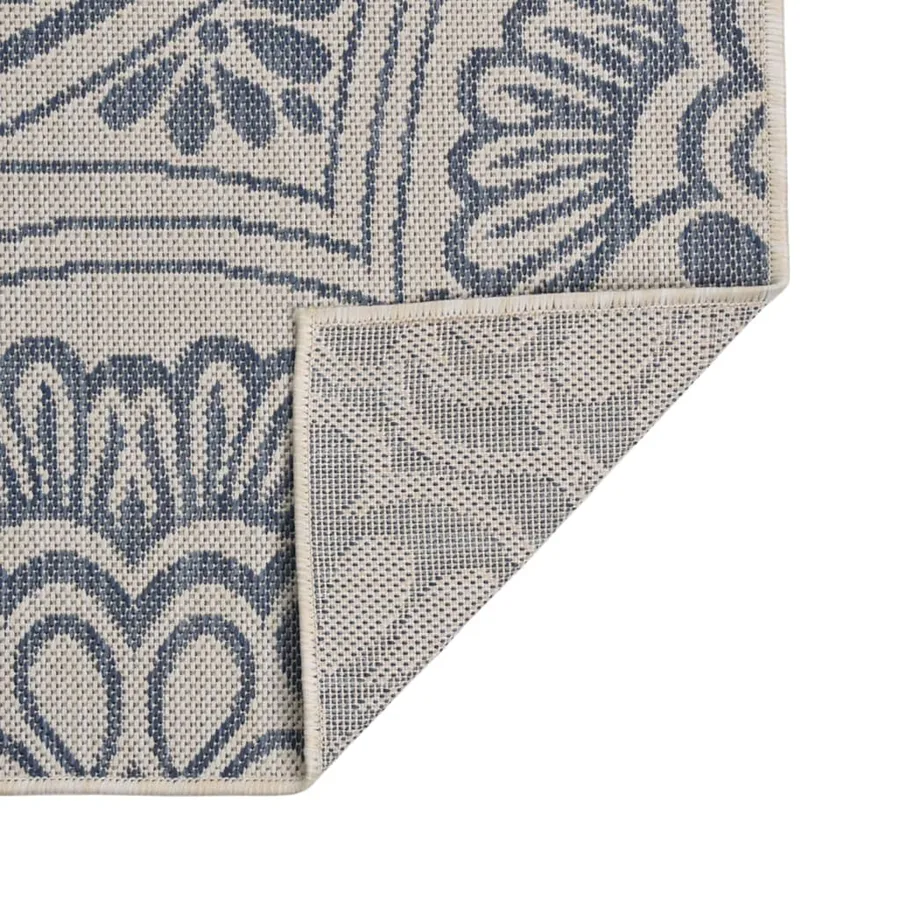 Tapis à tissage plat d'extérieur 80x150 cm Motif bleu - 2