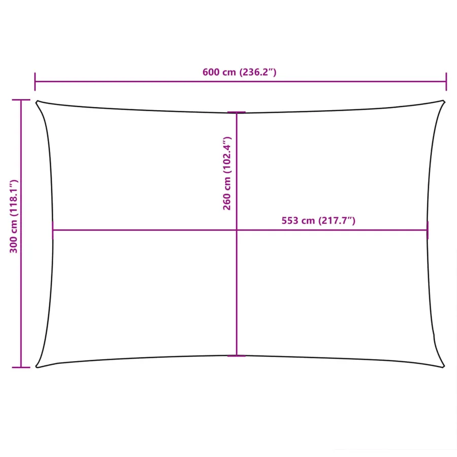 Voile d'ombrage tissu oxford rectangulaire 3x6 m crème - 10