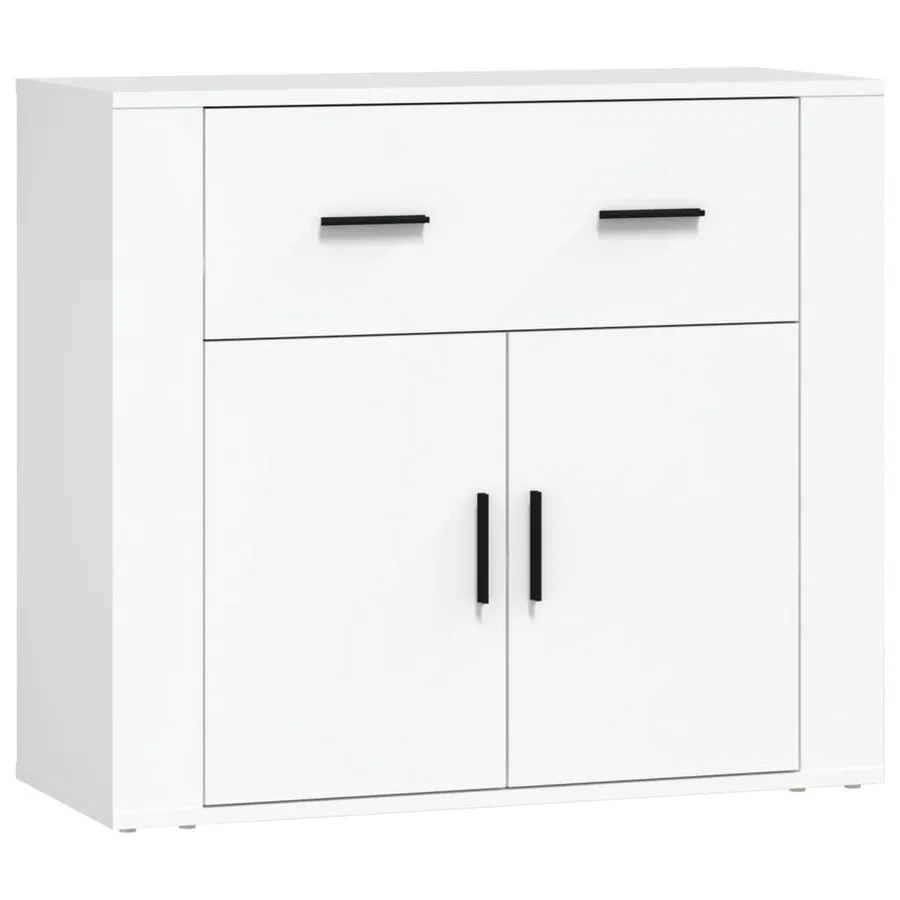 Buffet Blanc 80x33x70 cm Bois d'ingénierie - 2