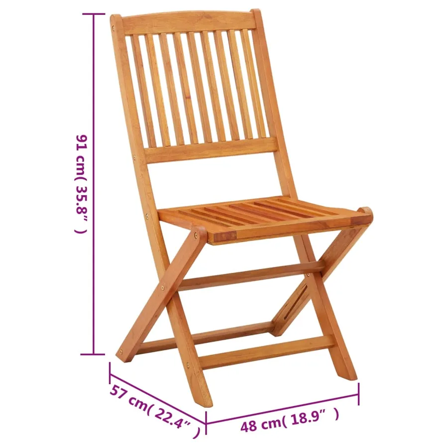 Chaises de jardin pliables lot de 2 Bois d'eucalyptus massif - 8
