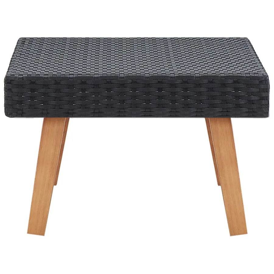 Table basse de jardin Résine tressée Noir - 3