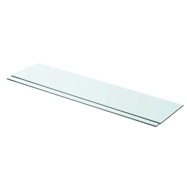 Panneaux d'étagère 2 pcs Verre Transparent 90 x 20 cm