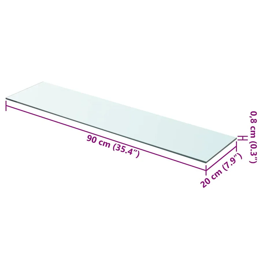 Panneaux d'étagère 2 pcs Verre Transparent 90 x 20 cm - 4