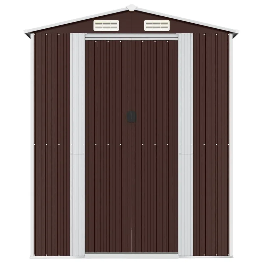 Abri de jardin Marron foncé 192x274x223 cm Acier galvanisé - 3