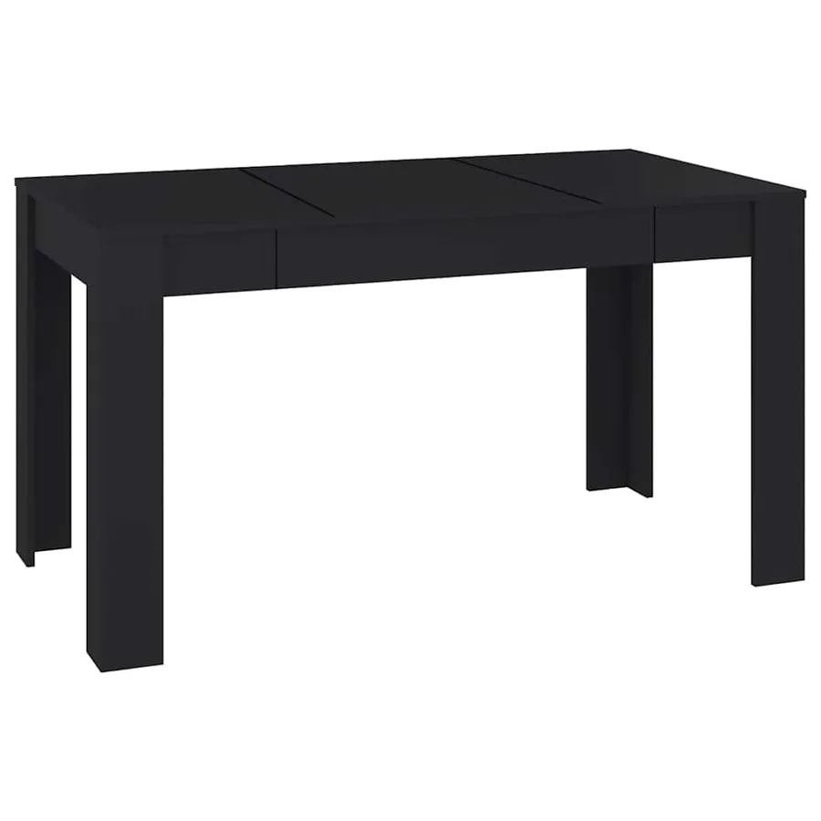 Table à manger Noir 140x74,5x76 cm Bois d'ingénierie - 2