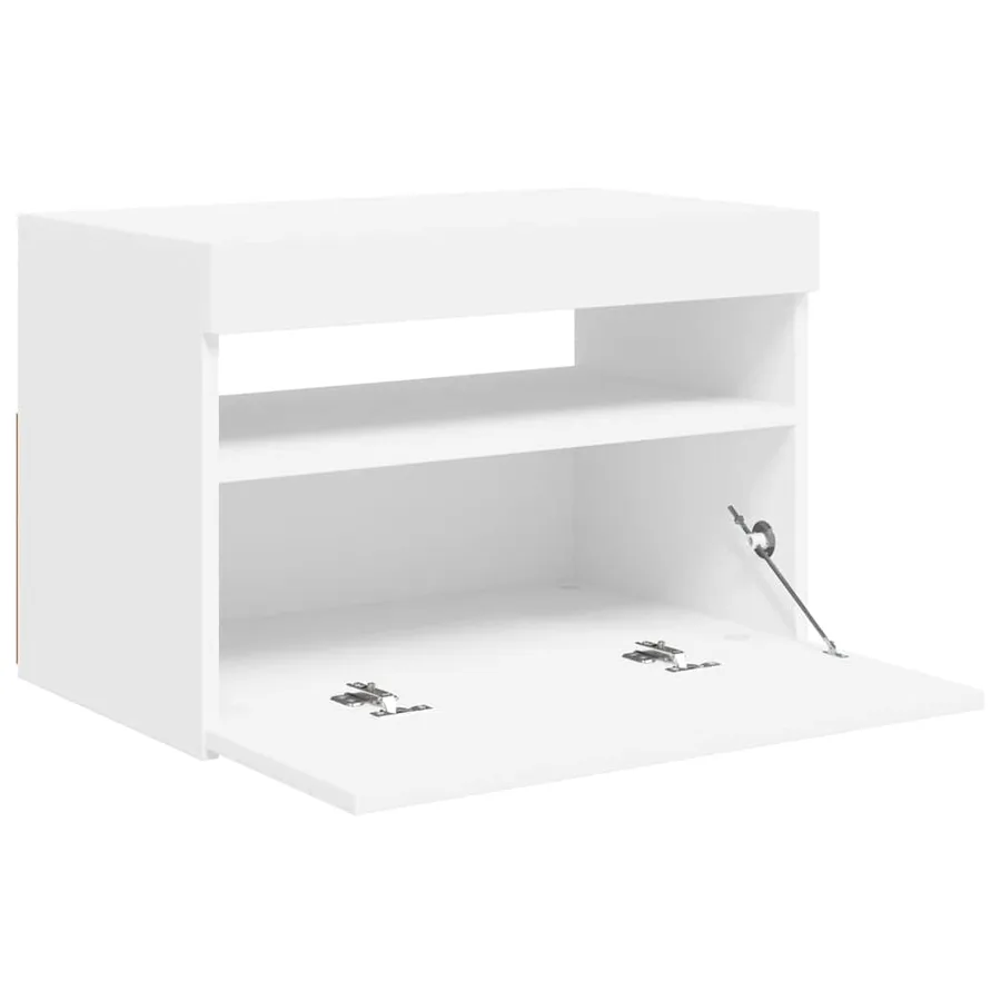 Meuble TV avec lumières LED blanc 60x35x40 cm - 7