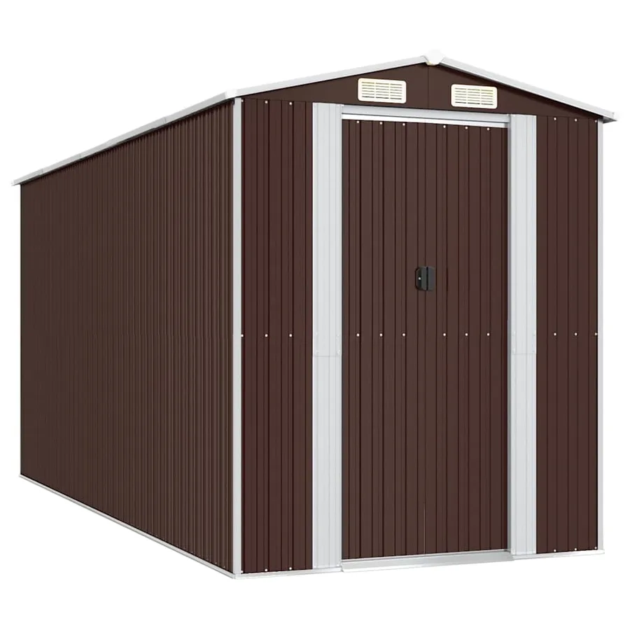 Abri de jardin Marron foncé 192x440x223 cm Métal galvanisé - 2