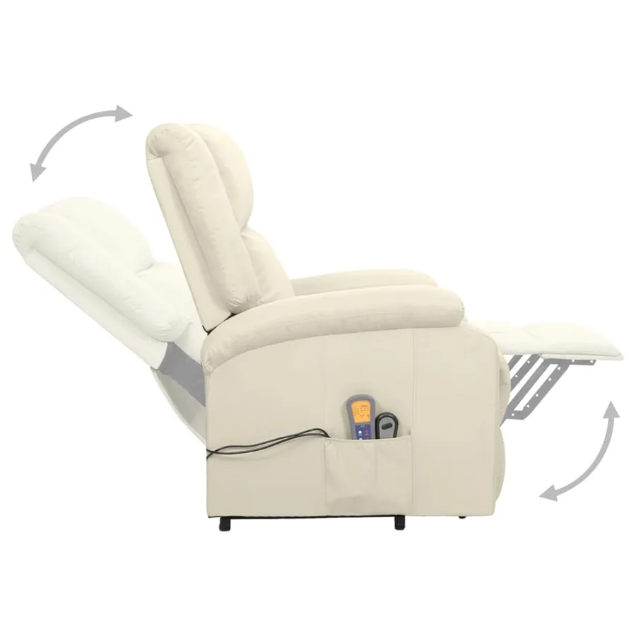 Fauteuil de massage Crème Tissu - 5