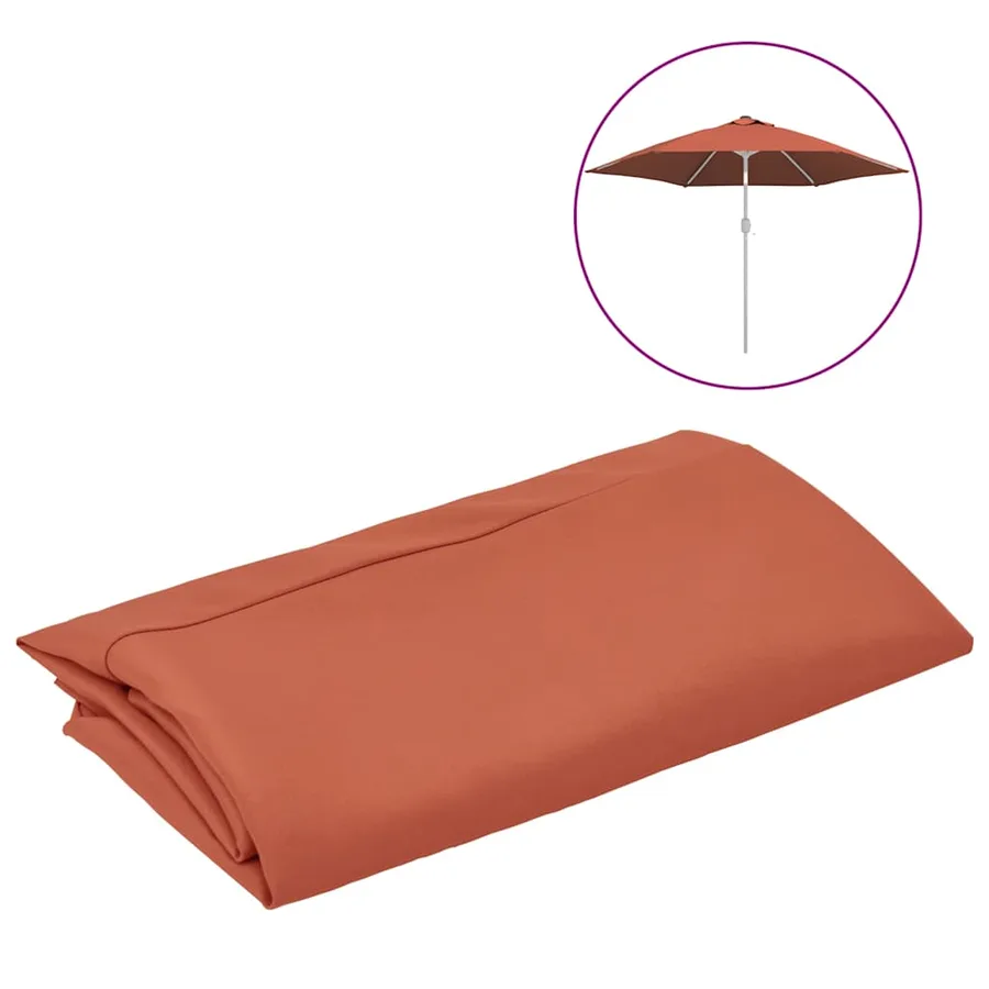 Tissu de remplacement de parasol d'extérieur Terre cuite 300 cm - 2