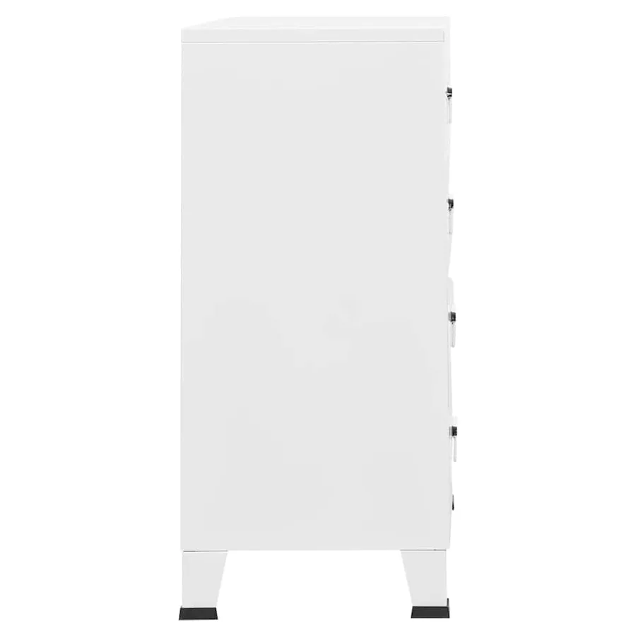 Armoire à tiroirs industrielle Blanc 78x40x93 cm Métal - 5